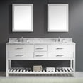 thumbnail image 2 of Caroline Estate 72" Double Bath Vanity in White with White Marble Top and Square Sinks with Brushed Nickel Faucets with Matching Mirrors, 2 of 7