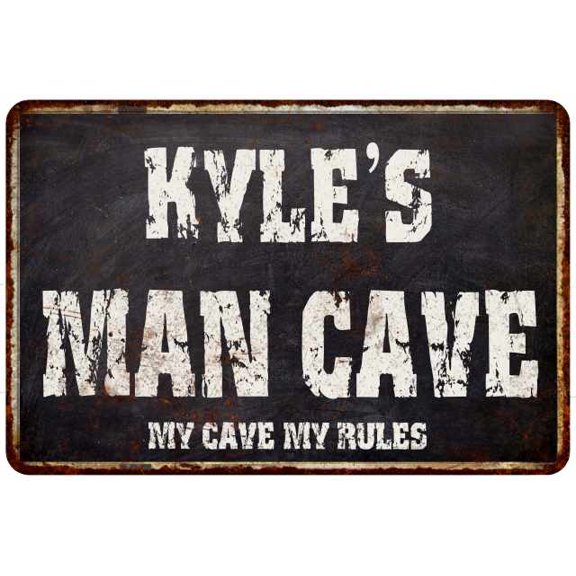 KYLE'S Man Cave Black Grunge Sign Home Decor Gift Cave Funny 108120004081