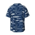 thumbnail image 5 of Salouo Ornamental Fish Pattern Cuban Collar Shirts for Men Button-Down Shirt Men's Short Sleeve Shirts Hawaiian Shirts Casual Shirts -Medium, 5 of 6