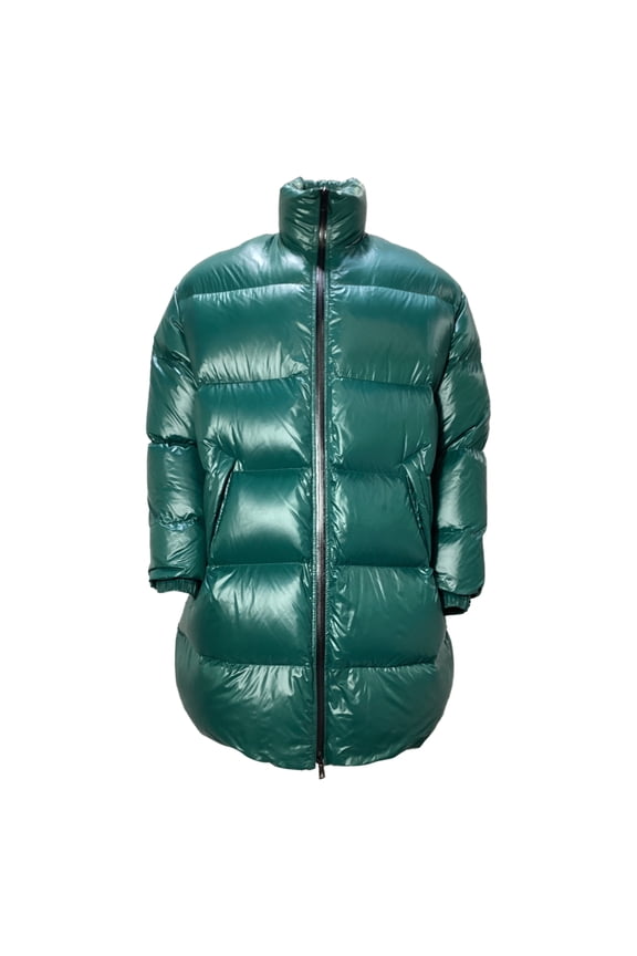 Pre-Owned Bottega Veneta Puffer Coat in Green Polyamide