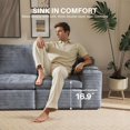 thumbnail image 3 of 134.5" U-Shape Modular Sectional Sofa, Corduroy Couch, Compressed Space-Efficient Sofa for Living Room & Bedroom - Gray (No Assembly Required, Modern Minimalist Style), 3 of 8