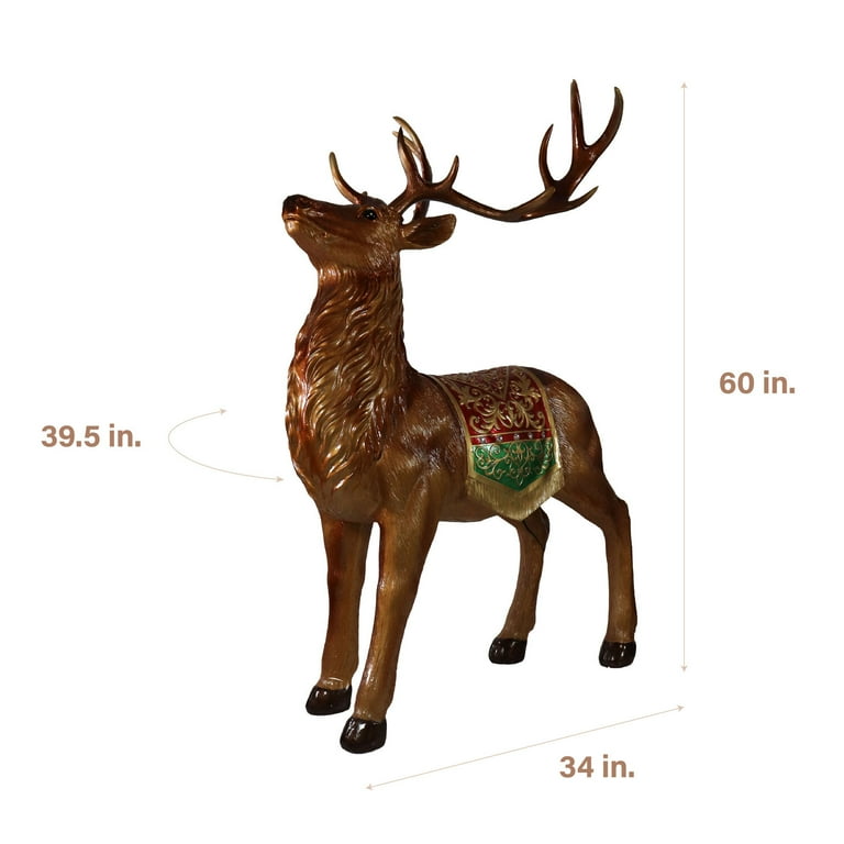 Fraser Hill Farm 5 ft Oversized Standing Deer with LED Lights