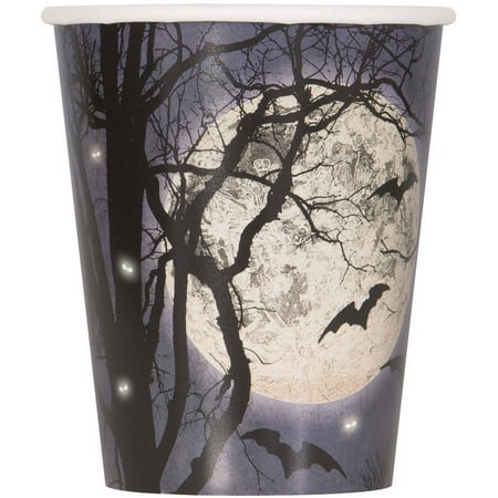 Spooky Night Halloween Paper 9oz Cups, 8ct