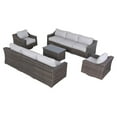 thumbnail image 1 of Living Source International Ensemble Sectionnel d'Extérieur 9 Pcs avec Coussins en Brun, 1 of 2