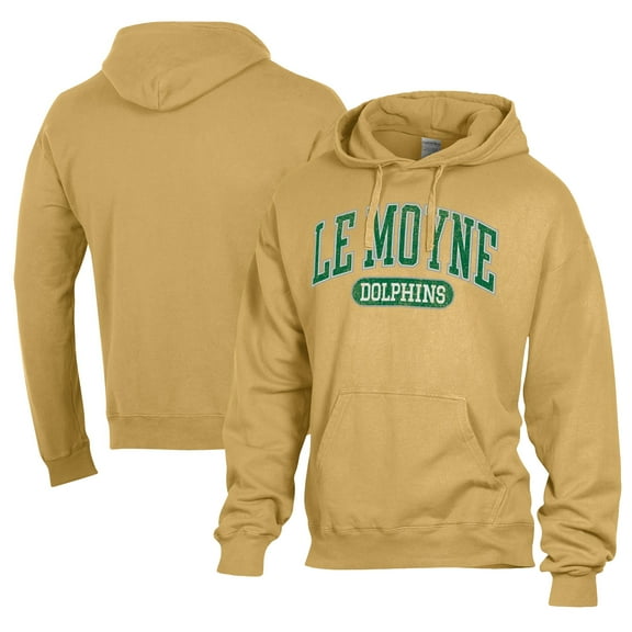 Men's Comfort Wash  Gold Le Moyne Dolphins Lightweight Fleece Pullover Hoodie