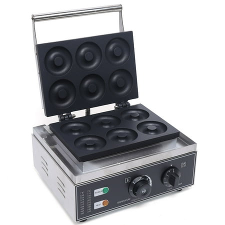 

TFCFL 110V Commercial Waffle Donut Machine 6 Holes Double-Sided 1550W Teflon-Coating for Professional Kitchen