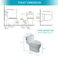 thumbnail image 6 of Elongated Toilet with Left-Hand Trip Lever, One Piece Toilet for Bathroom, Soft Closing Seat Include, Single Side Flush High Efficiency 1.28 GPF, 12'' Rough-In, White Toilet Bowl, 6 of 8