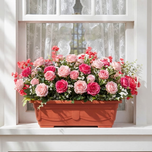 Terracotta-Style Gardening Window Box Planter