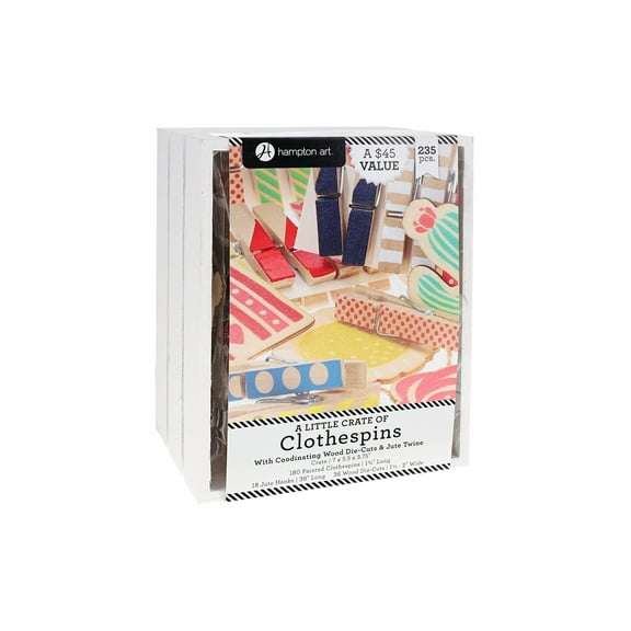 Little Crate of Clothespins, Cuts & Jute 235Pc, Wood Shapes For Crafts Unfinished, Small Clothes Pins For Crafts, Craft Clothespins, Twine And Clothespins Pictures, Wooden Craft Shapes
