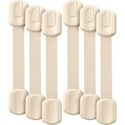 Bates- Child Safety Strap Locks, 6 Pack, Cream, Baby Cabinet Locks, Toilet Locks Baby Proof