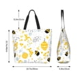 thumbnail image 5 of ZICANCN Funny Bees Watercolor Flowers Tote Bag, Grocery Bags Reusable Shopping Bags with Handles Durable Foldable Washable for Women Men, 5 of 8