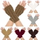 thumbnail image 4 of Zhuge Juego de 2 pares de guantes de punto cálidos sin pulgares para invierno (negro), 4 of 4