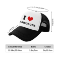 thumbnail image 3 of I Heart Hamburger Love Food Funny Trucker Hat Mesh Cap Unisex Black, 3 of 5