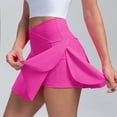 thumbnail image 6 of FAOWME Women's Skirts High Waist Solid Color Comfortable Breathable Fitness Yoga Skirt For Sports Activities,Hot Pink,S, 6 of 7