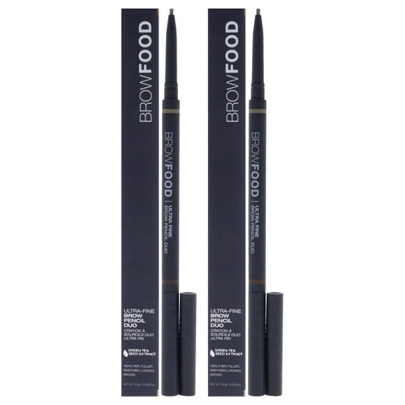BrowFood Ultra Fine Brow Pencil Duo - Dark Blonde by LashFood for Women - 0.0035 oz Eyebrow Pencil - Pack of 2