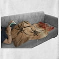 thumbnail image 6 of Tropical Soft Flannel Fleece Throw Blanket, Palm Trees with Dramatic Hazy Sky Clouds and Gulls Exotic Display Art, Cozy Plush for Indoor and Outdoor Use, 70" x 90", Coral Salmon Brown, by Ambesonne, 6 of 6