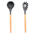 thumbnail image 1 of Juego de utensilios de cocina de silicona, juego de utensilios de cocina de silicona de madera de bambú, juego de utensilios de silicona, 2 uds., 1 of 5
