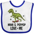 thumbnail image 3 of Inktastic Mimi and PopPop Love Me Dinosaur Boys Baby Bib, 3 of 4