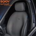 thumbnail image 4 of Sojoy Black, Microfiber, All-Weather, Non-Slip, Front Driver Seat Covers, 4 of 7