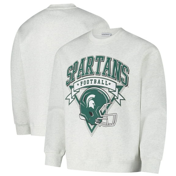 Unisex Established & Co. Ash Michigan State Spartans Vintage Crest Pullover Sweatshirt