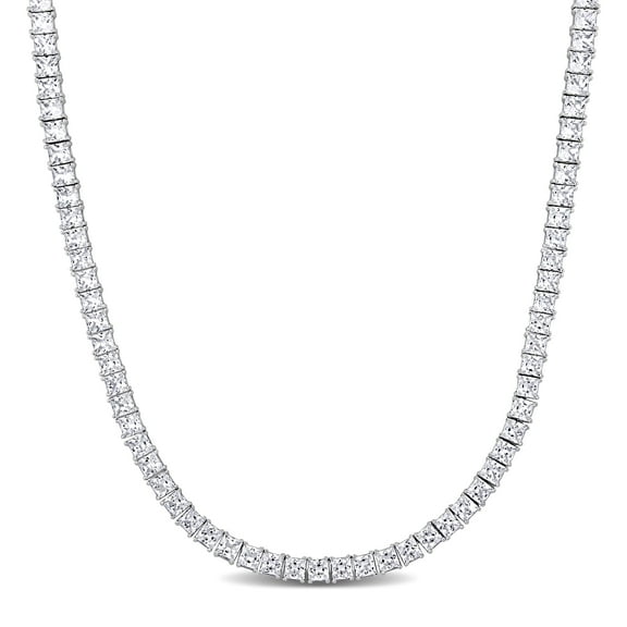 Everly Men's Created Sapphire Sterling Silver Tennis Necklace