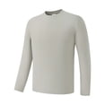 thumbnail image 2 of Mens Slim Fit Shirt Long Sleeve Quick Dry Athletic Workout Gym T-Shirt SPF Running Top Sport Undershirt Base Layer Big and Tall Size 4XL Silver, 2 of 6