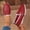 Red, variant on Women's Vintage Solid Low Cut Slip On Flats, Retro Lazy Soft Sole Daily Comfortable Casual Shoes Red 36