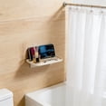 thumbnail image 6 of 1 PC Foldable Floating Shelf for Wall, No Drill Wall Shelf, Small Floating Shelf for Bathroom, Bedroom, RV, Kitchen, Adhesive Shelf for Phones, Watches,6.89x4.33x2.17 in(S), 6 of 7