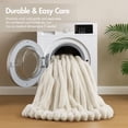 thumbnail image 6 of Regency Heights Full/Queen Size Comforter Sets, Ivory Fluffy Ribbed Plush Bedding Set, 3-Piece Faux Fur Ribbed Bedding Comforter Set, 6 of 10