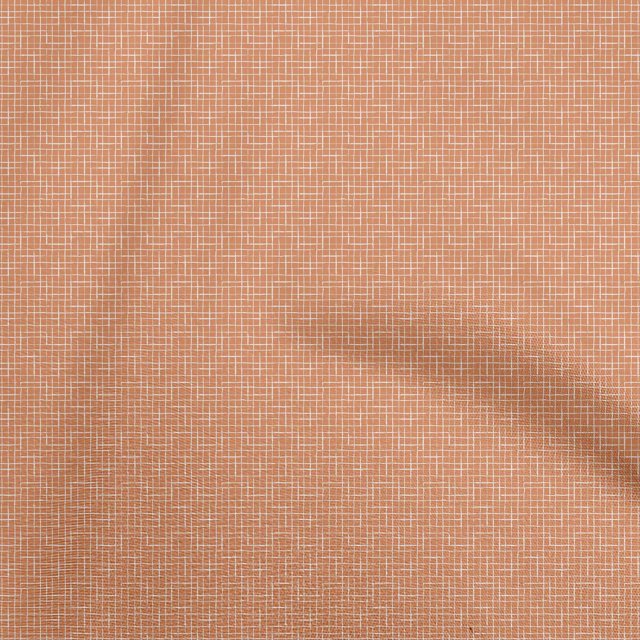 oneOone Cotton Cambric Orange Fabric Check Sewing Craft Projects Fabric Prints By Yard 42 Inch Wide