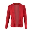 thumbnail image 2 of Innerwin Blazers Cardigan à Manches Longues pour Femmes Veste de Bureau Col Montant Courte Vestes d'Affaires Rouge 5TG, 2 of 6