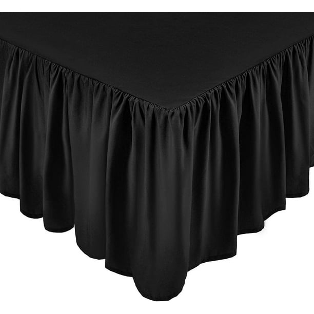 Ruffle Bed Skirt 16 inches Tailored Drop Length Easy Fit Dust Ruffle Bed Skirt Shrink and