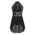 thumbnail image 2 of Aislor Robe de Danse Lyrique Moderne pour Filles, Robe Justaucorps en Dentelle Florale, Jazz Latin, Ballet, Noir 12, 2 of 7