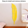 thumbnail image 4 of Ounissouiy Pegatina de pared de espejo 3D, calcomanía de pared de plumas impermeable, arte para sala de estar, dormitorio, decoración del hogar, Decoración del hogar  5#, 4 of 8