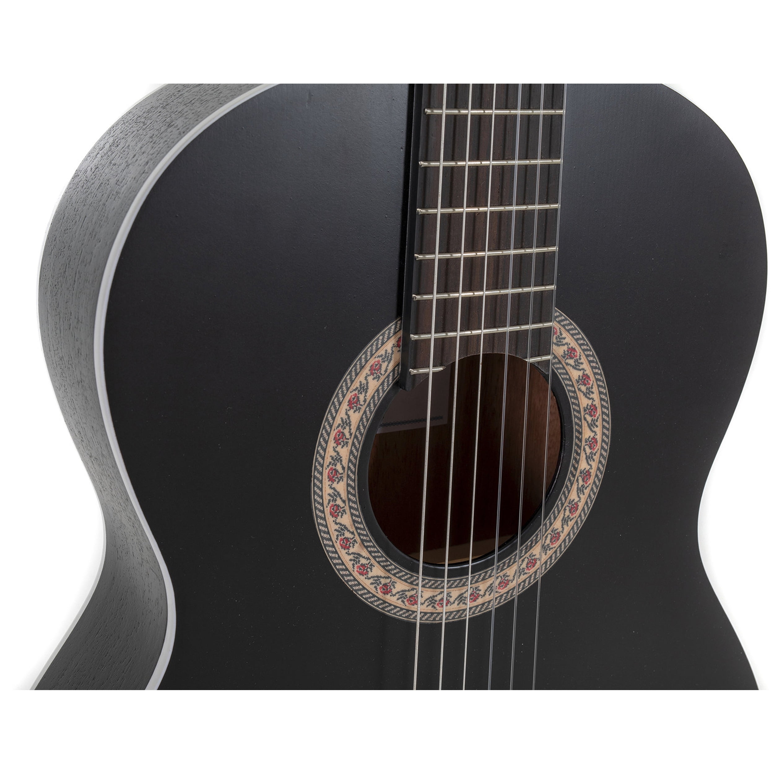 Caballero 4/4 Classical Guitar Black with Pickup and EQ  Solid Spruce Top