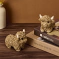 thumbnail image 4 of Scottish highland cow resin statue cuteartificial calf ornament scandinavian home desktop decoration gift, 4 of 10