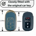 thumbnail image 7 of for Honda Key Fob Cover Soft TPU with Leather Keychain 360 Degree Protection Key Case Shell Holder Fits for 2022 2023 2024 Honda Accord Civic CR-V HR-V Pilot Odyssey smart Remote Key, 7 of 7