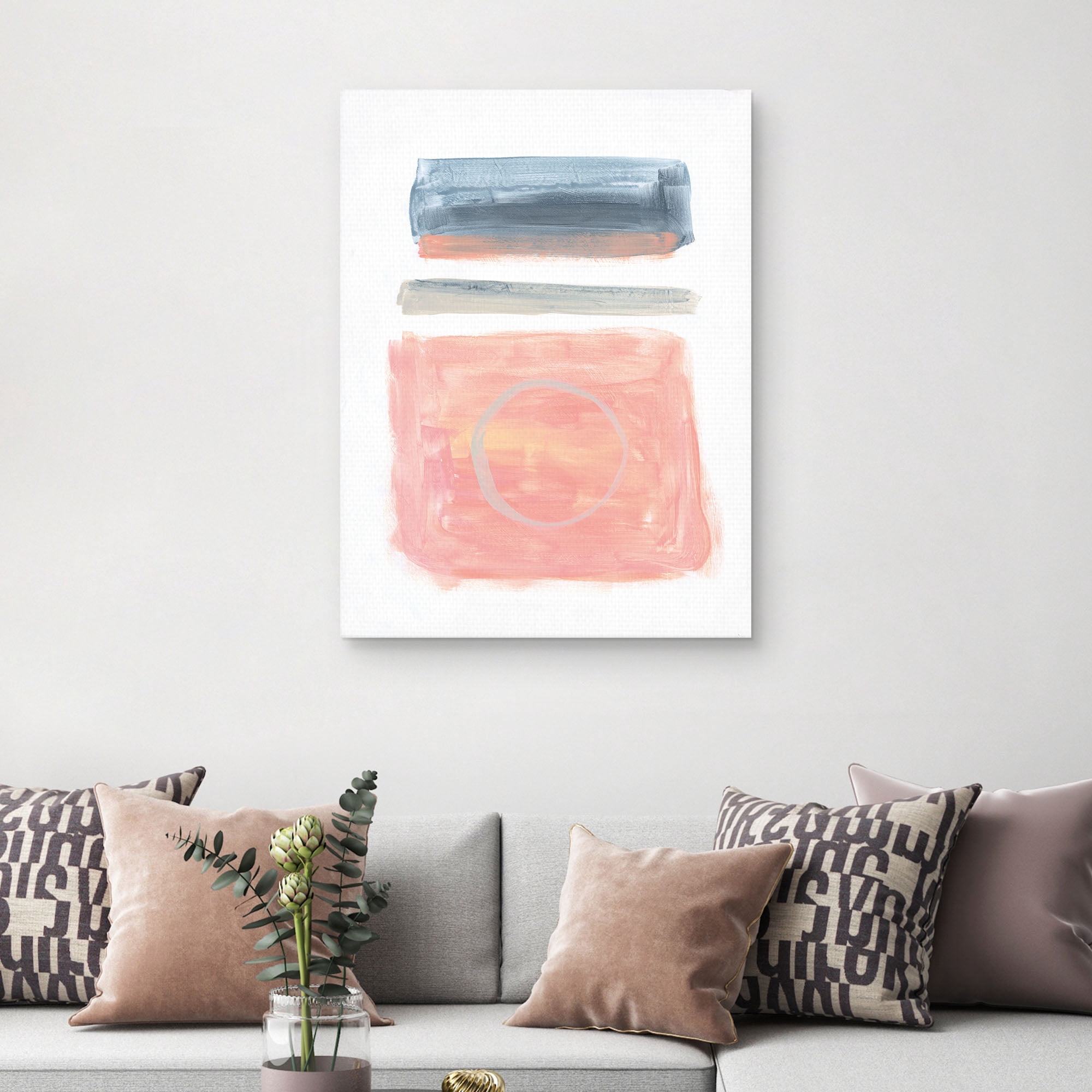 Transparencies Pink I by Décor Design Canvas Art Print, 1.5" x 30"