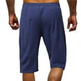 thumbnail image 2 of DDAPJ pyju Mens Cotton Linen Shorts 2023 Fashion,Men's Cotton Linen Wide Leg Shorts Elastic Waist Lounge Shorts with Deep Pockets, 2 of 8