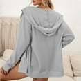 thumbnail image 7 of Tbopshirt Cardigan for Women,Clearance Women's Oversized Hoodies Long Sleeve Zip Up Casual Ribbed Hooded Sweatshirt Girls Zip Up Jacket, 7 of 7