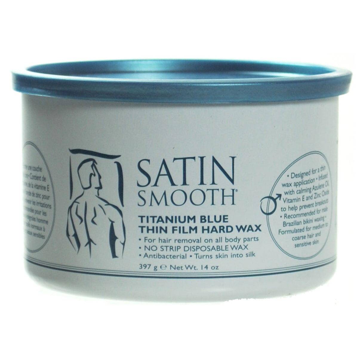 SATIN SMOOTH WAX TITANIUM 14 OZ