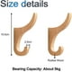 thumbnail image 2 of 4 Pack Natural Wood Hooks Durable Wall Mount Coat Hat Towel Hooks For Living Room Bathroom (hyperbolic Hook) DMJ.N, 2 of 5
