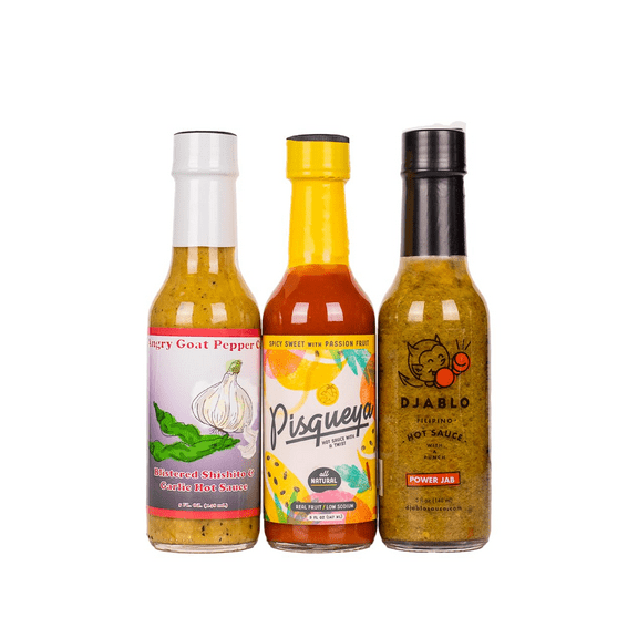 Hot Ones Season 22 Warmup Pack Lineup, Mild Flavor Hot Sauce Variety Pack Made With Natural Ingredients: Blistered Shishito & Garlic, Spicy Sweet Passion Fruit, Power Jab, Perfect For Superfans & Mini