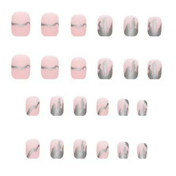 Press on Nails Short, Square Fake Nails with Nail Glue, on Nails False Nails for Women