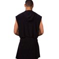 thumbnail image 4 of Guardurnaity Albornoz sedoso para hombre, pijama con capucha, ropa de dormir, sin mangas, trajes de baño finos Sombreros Negro S Guardurnaity FS10673-05, 4 of 5