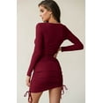 thumbnail image 5 of Sherrylily Womens Bodycon Ruched Mini Dress Long Sleeve Drawstring Casual Party Dresses, 5 of 6