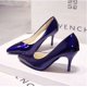 thumbnail image 1 of Zapatos de tacón alto de charol para mujer, calzado de boda, punta estrecha, Sexy, Color sólido, talla 44, 1 of 1