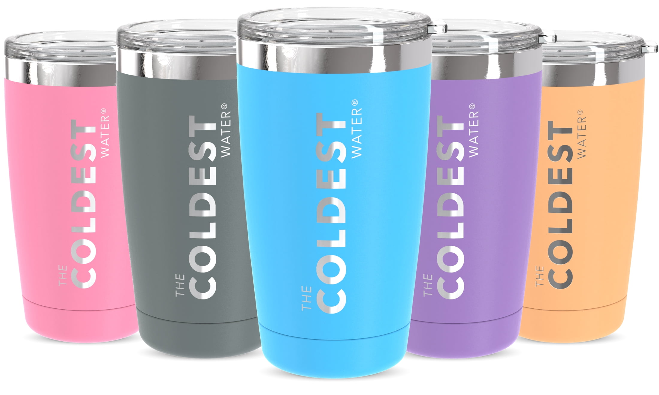 COLDEST Insulated Tumbler Cup with Sliding Lid Reusable Stainless Steel Water Bottle Iced