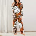 thumbnail image 3 of Disketp Pajamas Set Long Sleeve Sleepwear Womens Button Down Nightwear Pj Sets-Various Pumpkins, 3 of 9
