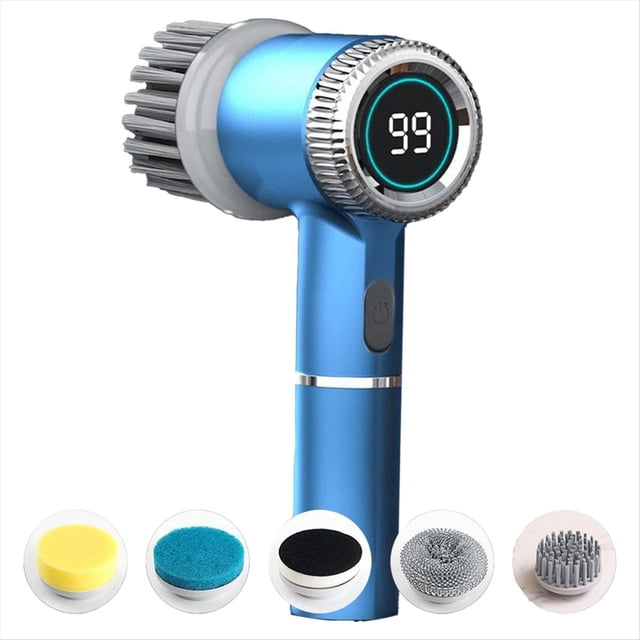 Cepillo de Limpieza Eléctrico con 5 Cabezales y 3 Velocidades Exfoliante Eléctrico IPX7 Cepillo de Limpieza Portátil Multifuncional A Prueba de Agua